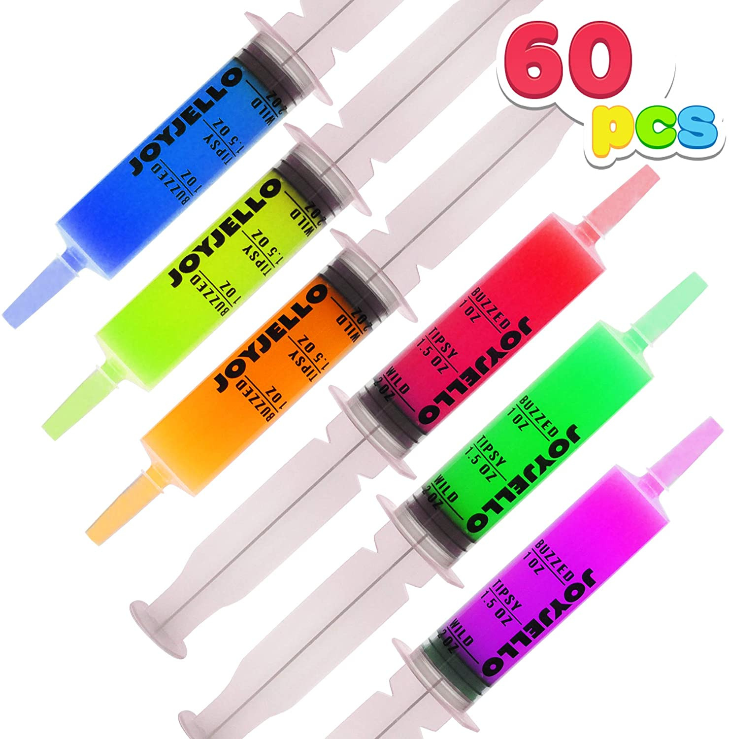 60 Pcs Jello Syringes, 2 Oz Reusable Plastic Tubes, Container With Caps For Summ