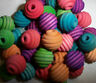 40 Bird Toy Parts 5/8" Colored Wood Beehive Beads  Wooden Craft Parts W/ Hole