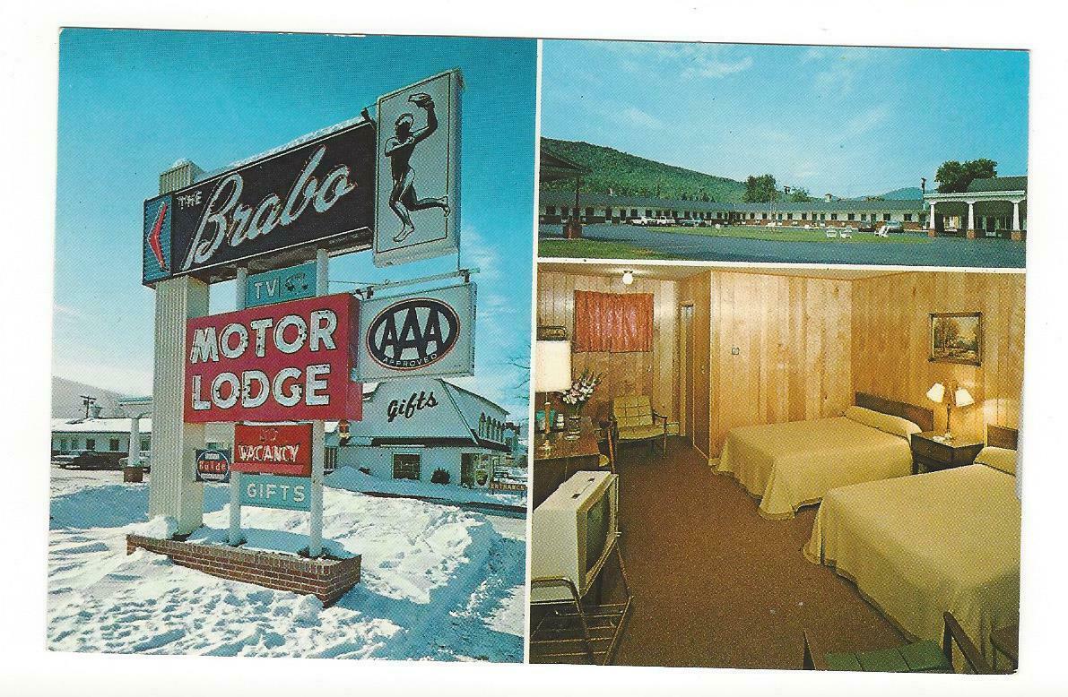 Vintage Postcard  - The Brabo Motor Lodge - Gorham New Hampshire - Nh