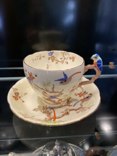 Royal Grafton Tea Cup Saucer Bone China "bird On Branch", 5396, English Rare