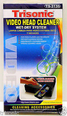 Vhs Vcr Video Head Cleaner Wet And Dry For Video Players And Recorders