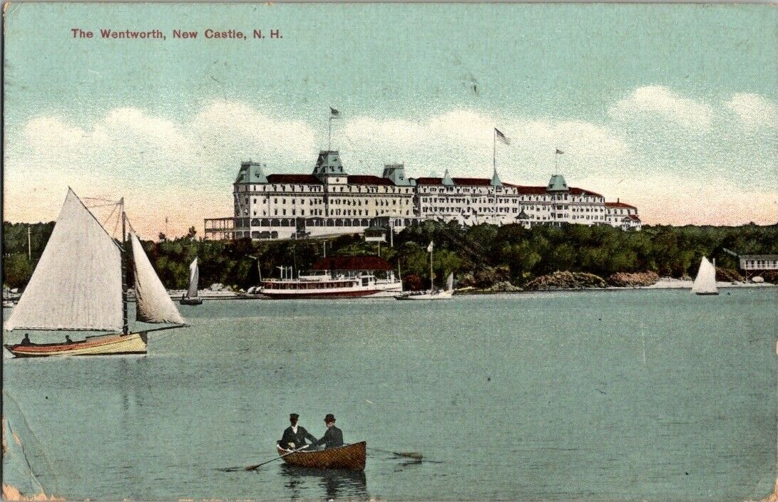 1908 The Wentworth Hotel New Castle New Hampshire Nh Postcard G W Morris