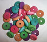 40 Bird Toy Parts 1" Colored Wood Wheels Parrot Toy Round Craft Parts W/1/4 Hole