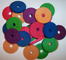 25 Bird Toy Parts Colored Wood Circle Discs 1-1/2" Wooden Parrot Toy W/ Hole
