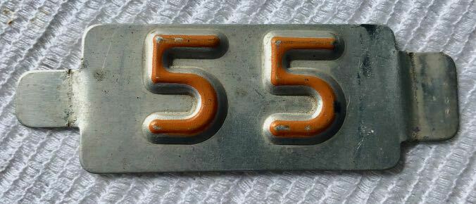 Vintage 1955 Iowa Metal License Plate Year Tags - Unused