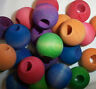 25 Bird Toy Parts  1" Beads Large Colored Wood Ball Beads Parrot / Rats  W/hole