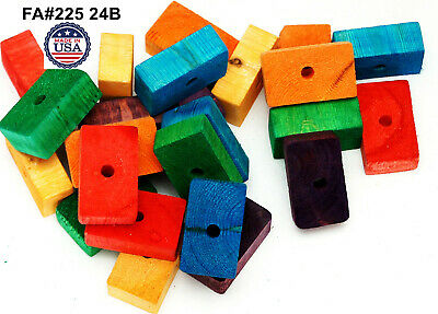 Wooden Wood 24 Large Blocks For Bird Parrot Toys Parts Macaw African Grey Amazon