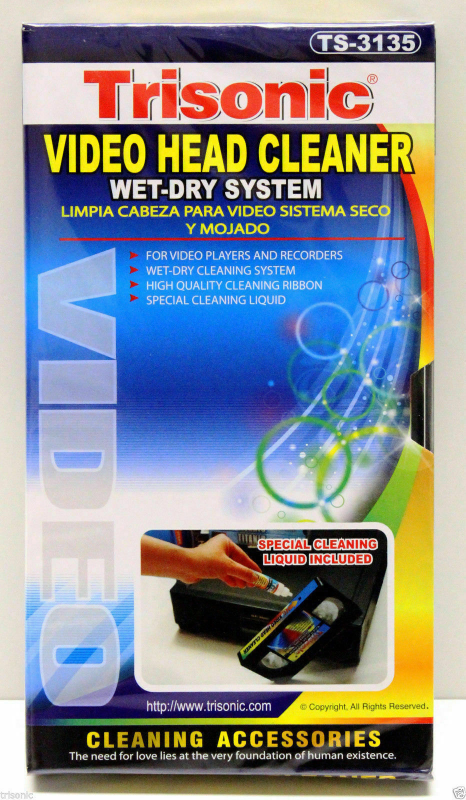 Vhs Vcr Video Head Cleaner Wet Dry For Video Players And Recorders