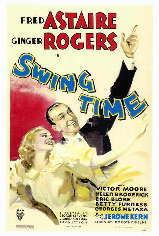 Swing Time Movie Poster 27x40 Fred Astaire Ginger Rogers Helen Broderick Betty