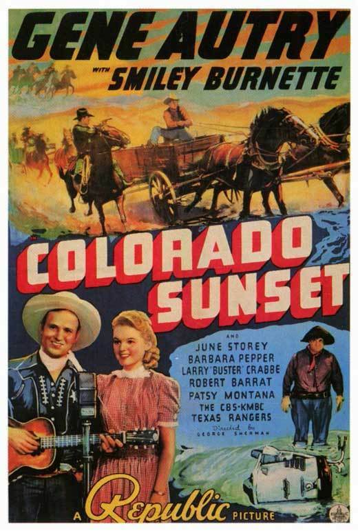 Colorado Sunset Movie Poster 27x40 Gene Autry Smiley Burnette Buster Crabbe June